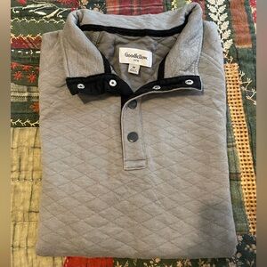 Goodfellow & Co Men's Quilted Gray Half-Button Pullover